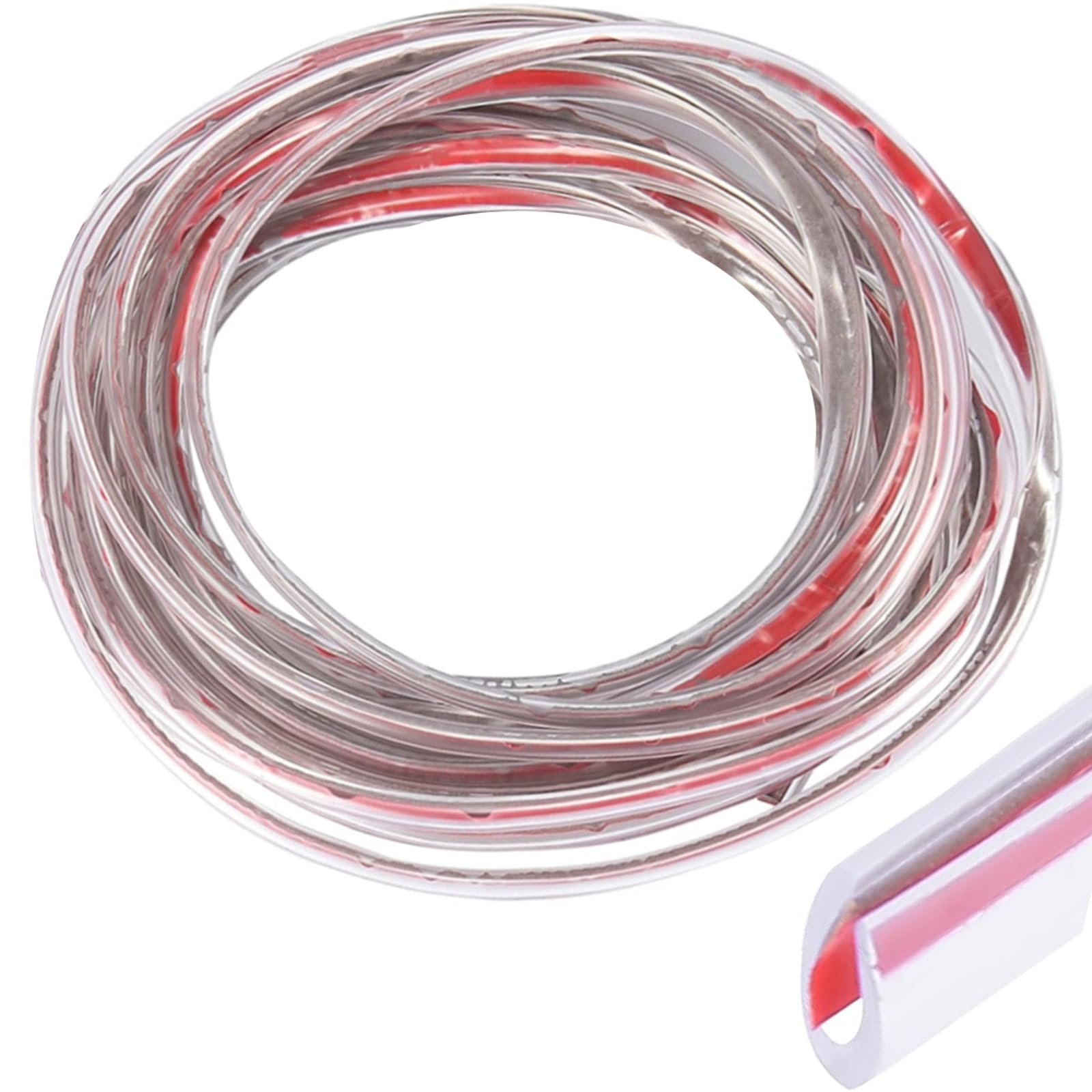 CTRICALVER 5M Transparent U-Shaped Door Seal - Anti-Scratch Car Edge Protector Strip, Works with SUVs, Sedans, MPVs & Most Vehicles