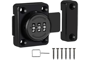 Cabinet Combination Latch,Chumiug Portable 3-Digit Password Hasp Latch Lock,Cabinet Door Lock for One-Way Door, Cabinet, Draw