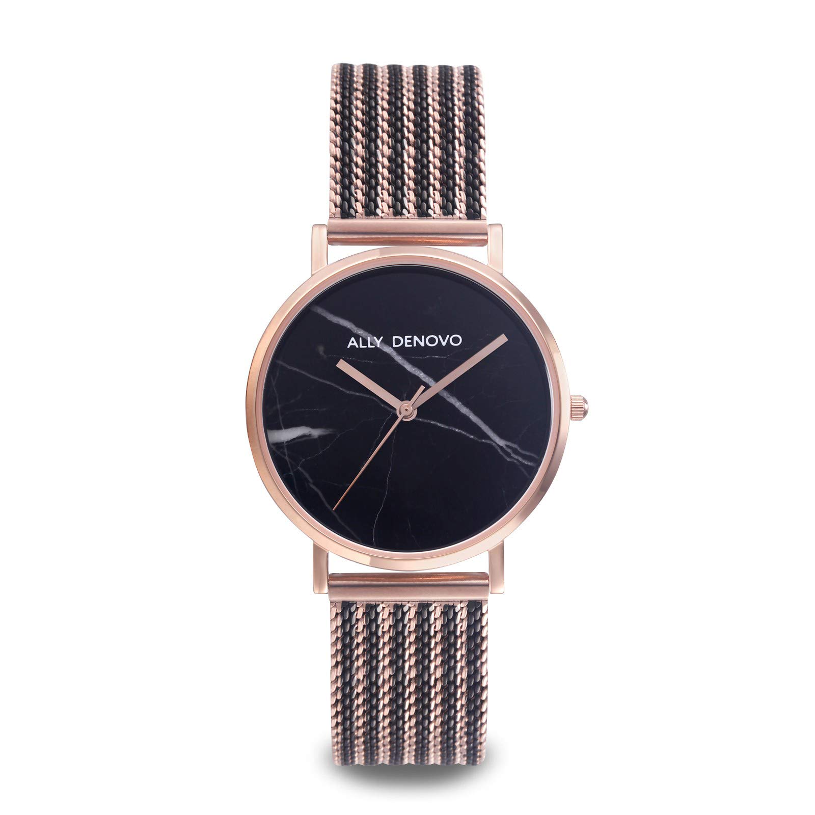 Ally Denovo Carrara Marble Mesh Women's Watch with Milanese Strap Analogue Stainless Steel AF5004.4