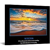 KREATIVE ARTS Motivational Self Positive Office Quotes Inspirational Success Poster Canvas Prints Beach Sunrise over the Tropical Sea Wall Art for Walls Decoration 20x24inch Ready to Hang
