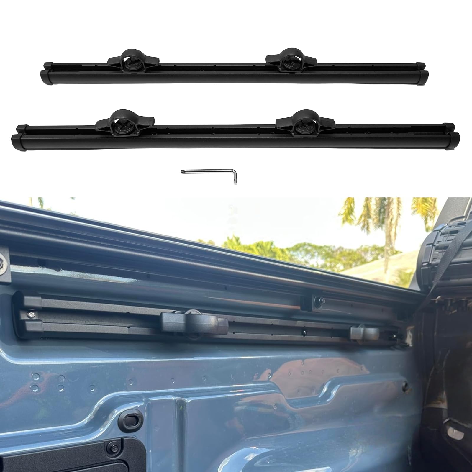 Photo 1 of Truck Bed Rail System Compatible with Ford Maverick 2022 2023 2024 2025 | Truck Slide Rails Left Right Side Rail System Aluminum (2PCS)
