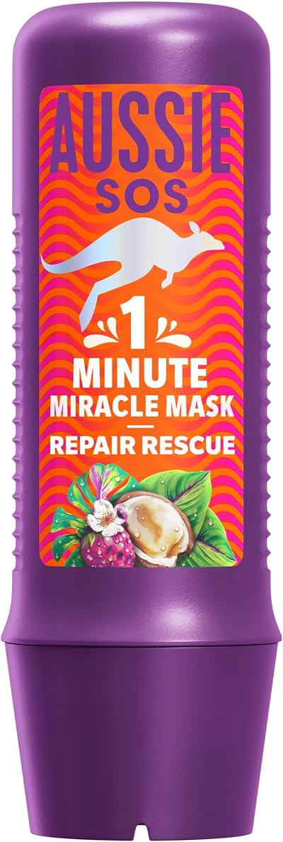 Aussie 1 Minute Miracle Repair Rescue Mask 250ml Deeply Nourishes Hair