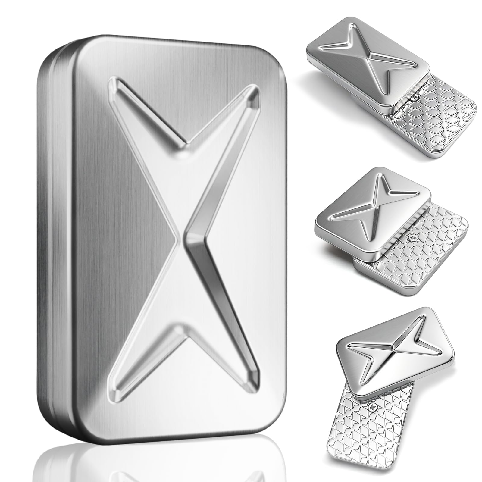 HIDEDC Breakthrough Fidget Slider, Trackless Fidget Slider for Fancy Play, EDC Fidget Toys Adults Sensory Toys Home Office Executive Desk Toy Gift for ADHD/ADD/Autism (2nd Gen Silver)