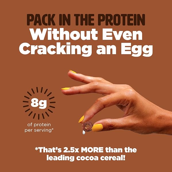 PLANT-BASED AND VEGAN BREAKFAST CEREAL BY THREE WISHES – COCOA, 1 PACK – MORE PROTEIN AND LESS SUGAR SNACK – GLUTEN-FREE, GRAIN-FREE – NON-GMO