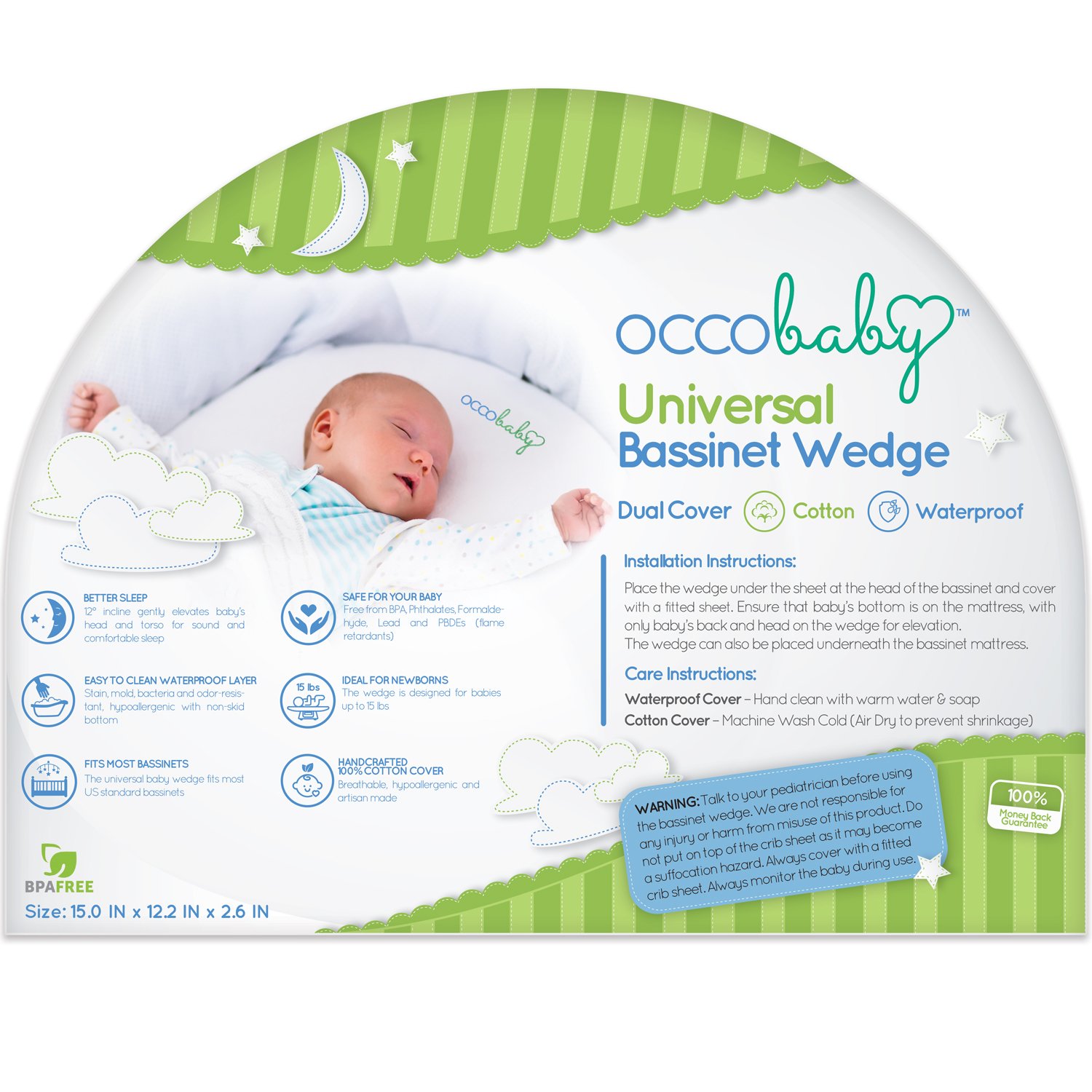 Universal Bassinet Wedge Pillow Incline Baby Newborn Infant