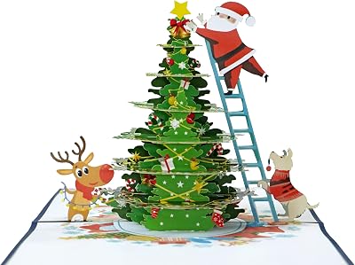 KoCentral Santa Claus 3D Pop Up Christmas Card 15cm x 15cm