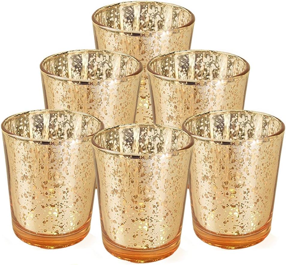 Just Artifacts Mercury Glass Votive Candle Holder 2.75