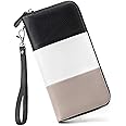 Moflycom Womens Wallet RFID Blocking Genuine Leather Multi Credit Card Large Capacity Zip Around Clutch Travel Purse Wristlet