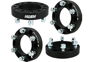 HISH Forged 1.25inch 6x5.5 Wheel Spacers for 4Runner Tacoma Tundra FJ Cruiser Sequoia,Thread Pitch 12x1.5 Hub Bore 106mm 6 Lug 32mm Hub Centric Wheel Spacer, Package of 4 Spacer with Open Lug Nuts