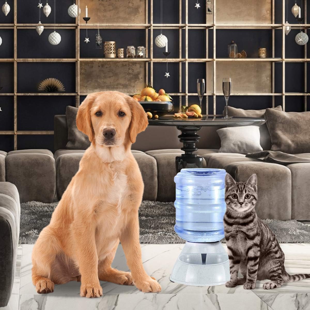 Pet Supplies : VaygWay Self Dispensing Pet Waterer – Automatic Gravity Dog Cat Waterer - Pet Water Dispenser Dogs Cats – Dog Water Bowl Water Dish – Automatic Water Bowl for Pets : 