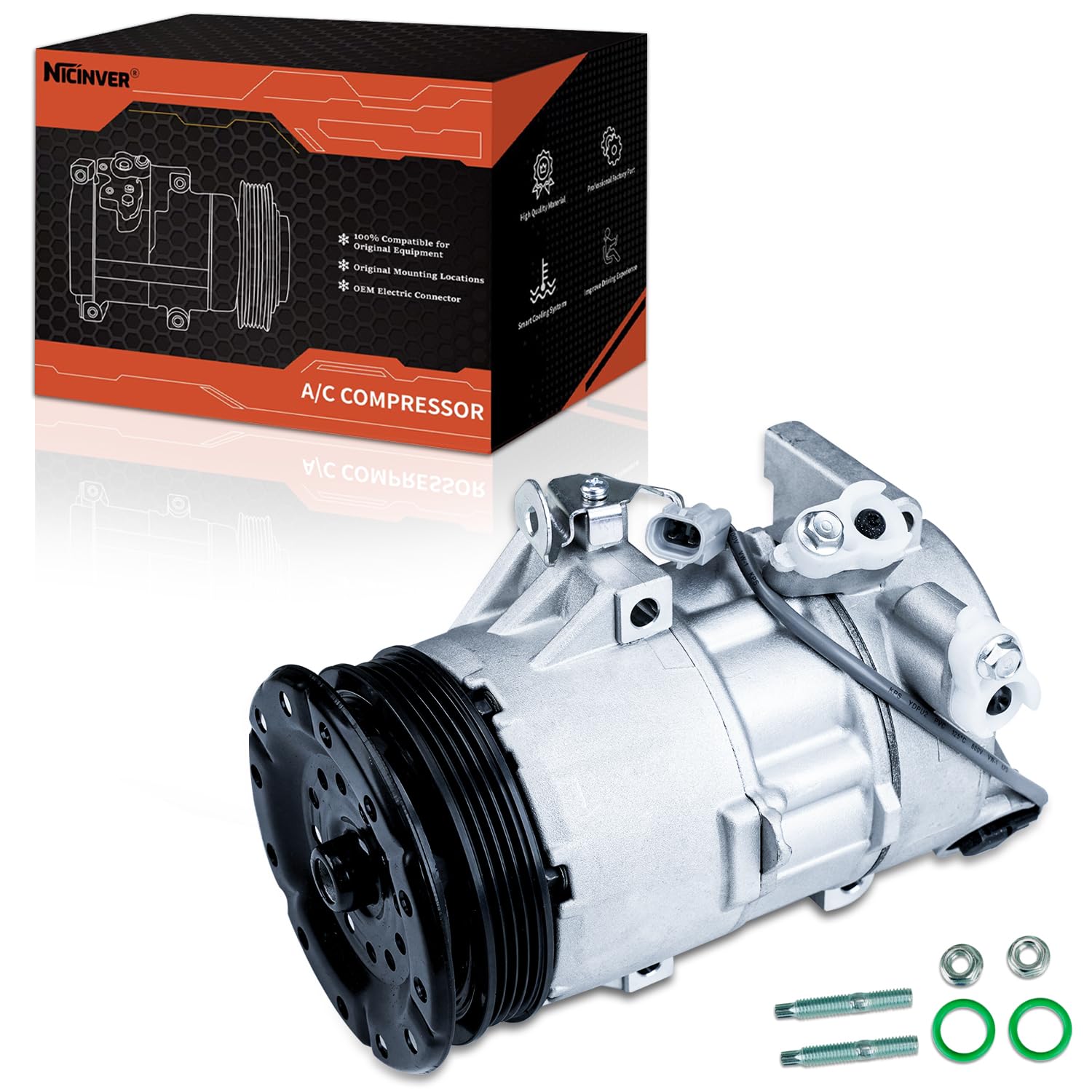 Photo 1 of ******************DAMAGED CONNECTOR**************
Air Conditioning Compressor Air Conditioning Compressor Fit for Scion xA xB 1.5L 2004-2006 Replaces AC Compressor for Car