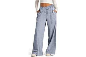 SOFIA'S CHOICE Wide Leg Sweatpants Women Drawstring High Waisted Pants with Pockets Jogger