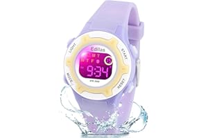 Edillas Kids Watches Digital Girls Boys, 7 Colors Light Wrist Watch for Child Waterproof Sport Outdoor Multifunctional Wristwatches with Stopwatch Alarm for Ages 4-15