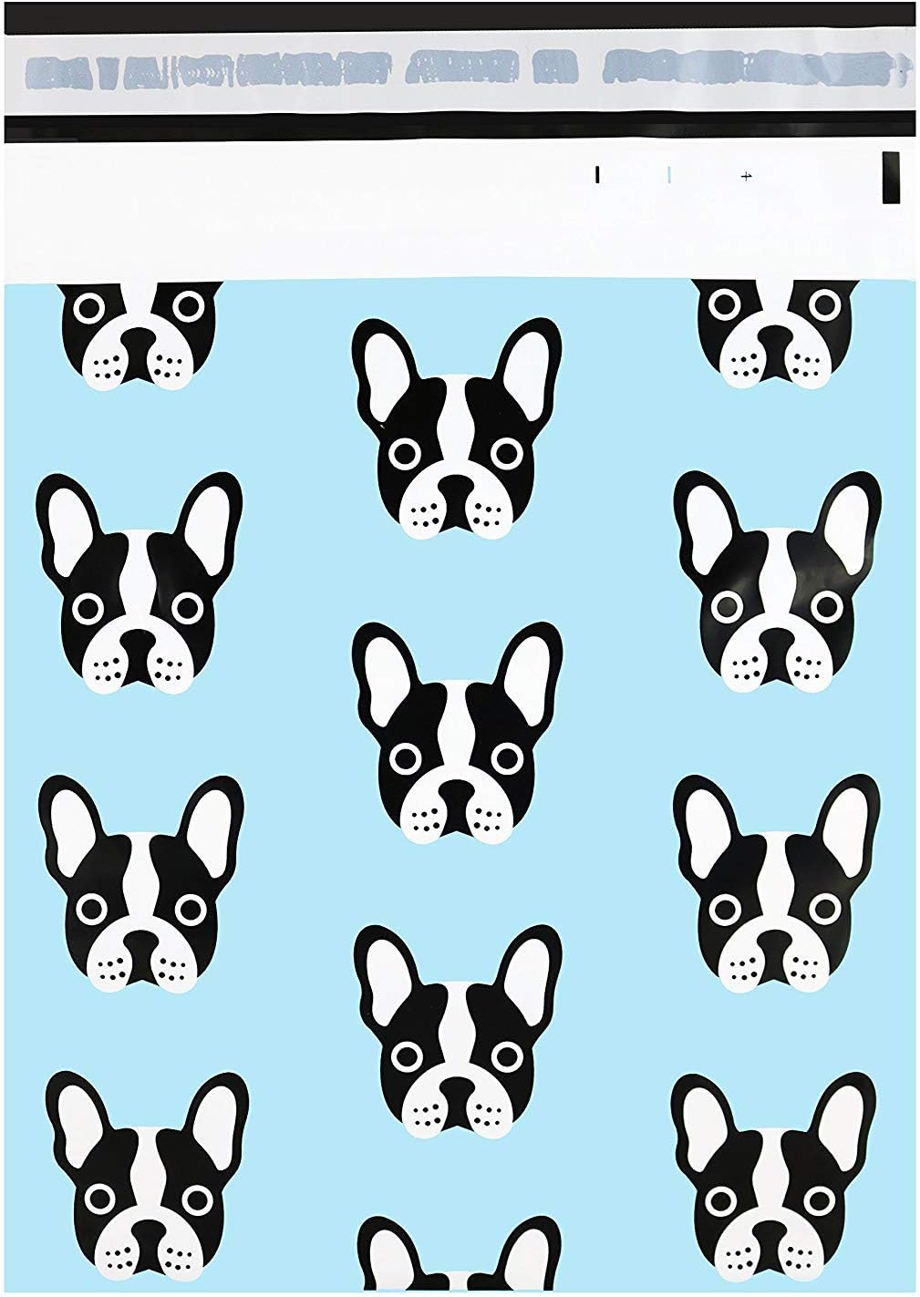 Pack It Chic - 10” X 13” (100 Pack) Frenchie Dog Poly Mailer Envelope Plastic Custom Mailing & Shipping Bags - Self Seal