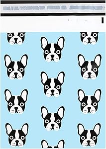 Pack It Chic - 10” X 13” (100 Pack) Frenchie Dog Poly Mailer Envelope Plastic Custom Mailing & Shipping Bags - Self Seal