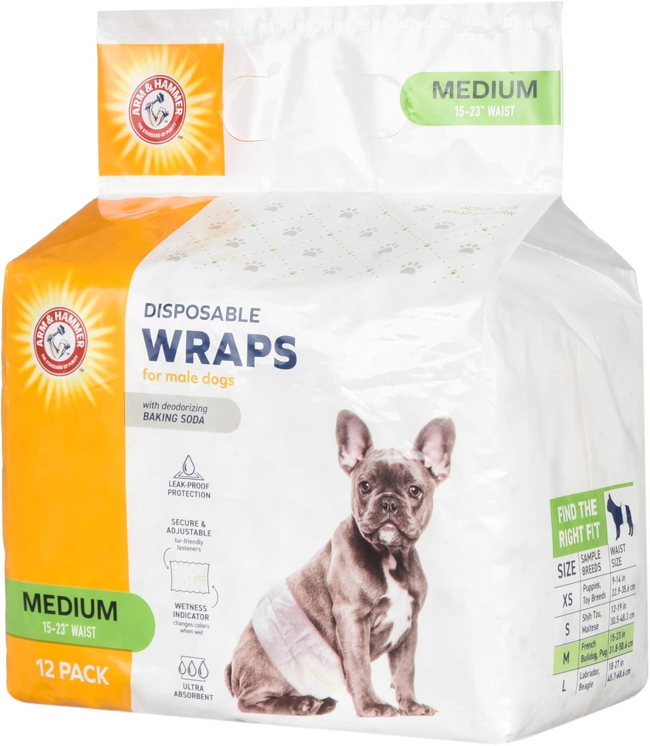 Arm & Hammer Female Dog Diapers, Medium, 12 Count