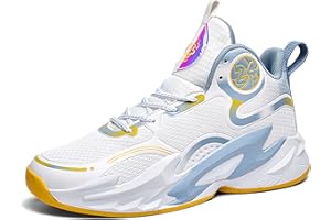 Huogra Boys Basketball Shoes Breathable Indoor Athletic Shoes Youth Outdoor Fashion Sneakers Comfortable Basketball Shoes for Girls