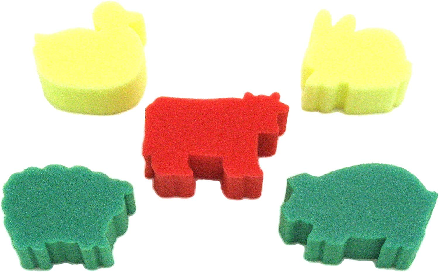 READY 2 LEARN Sponge painting stamper shapes - Animal theme - Pack of 5 shapes - Children's arts and crafts - Quality sponge