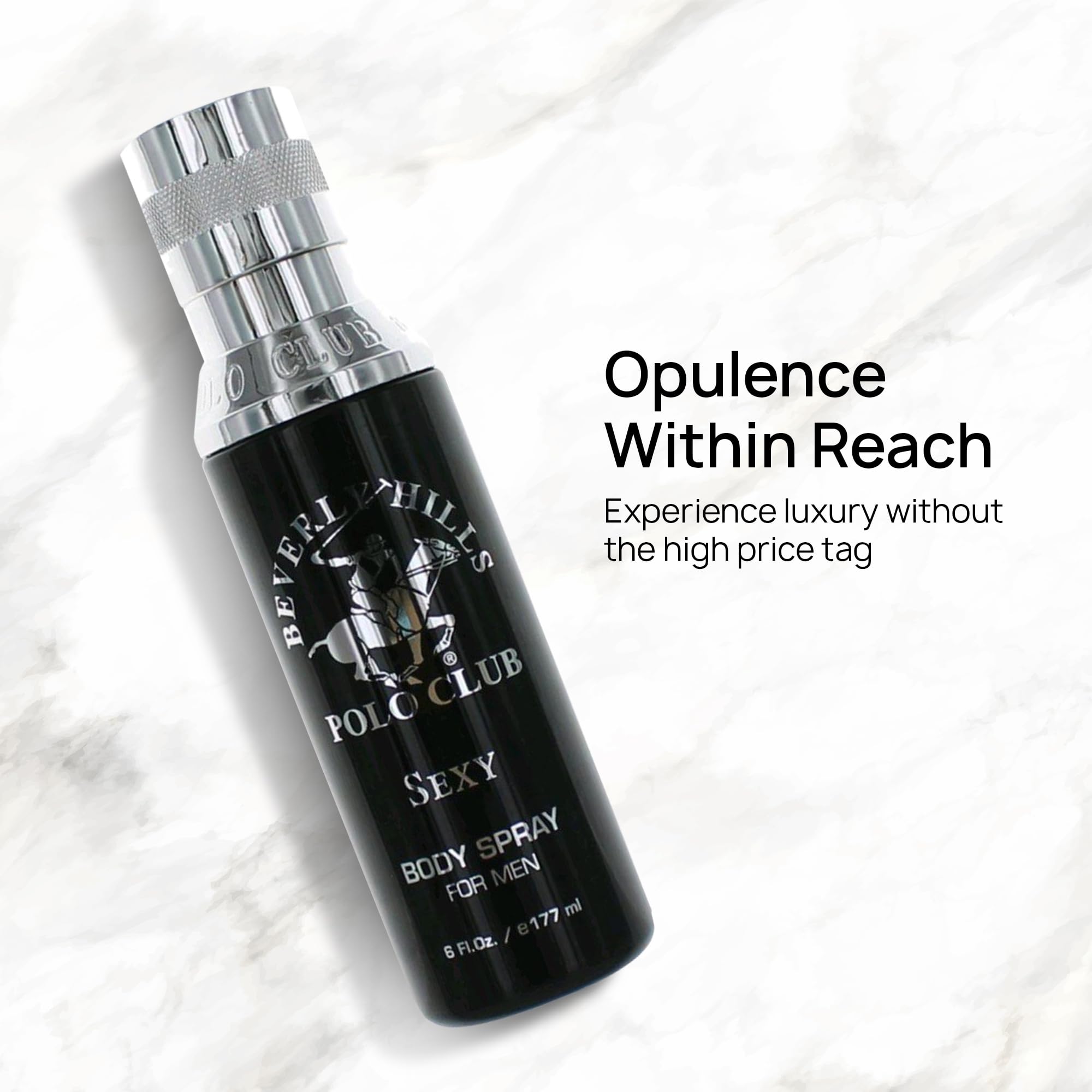 Beverly Hills Polo Club Body Spray for Men - BHPC Sexy for Men - Oriental, Woody, Fresh & Masculine Scent - Long Lasting Cologne Body Mist - Ideal Gift for Him, 6oz