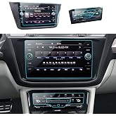 LANTU 3PCS Car Screen Protector for Volkswagen Tiguan 2022 2023 2024 Accessories Navigation&amp; AC Nano Touchscreen Protector Film HD Clear Bubble Free 8''