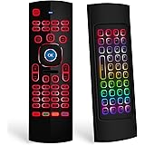 ILEBYGO Air Mouse for Android tv Box, Mini Wireless Keyboard Air Remote Mouse Control with RGB Backlit MX3 Pro IR Learning fo