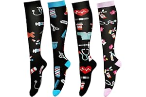 LEOSTEP Compression Socks for Women & Men Circulation,Long Stockings Support for Nurses, Pregnant, Hiking, Riding, Running