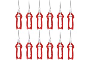 LUMINFLY 12 Stainless Steel Pruning Shears Set - 7.87 in Red Snips for Plants
