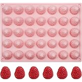 Raspberry Silicone Mold 35-Cavity for Chocolate Candy Gummy | Easy to Clean, 9.41 x 6.81 in Size, 3D Berry Shape, Flexible Silicone, Non-Stick
