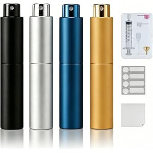 YELDFEERO 10ml Travel Perfume Bottle Refillable, Cologne Travel Bottle, Empty Atomizer Spray Dispenser, Portable Sprayer Trav