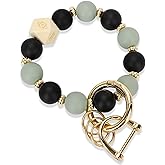 WEESMILE Silicone Key Ring Bracelet for Women | Stretchy Wrist Keychain Bracelet for Car Keys, Wallets, ID Badge