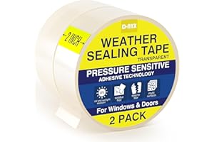 D-NYX Window Sealing Tape 1 Pack Transparent Sealing Heavy-Duty Residue-Free RV Insulation for Doors and Windows, Clear Weather Stripping Draft Isolation Tape (2 Pack 2 inch)