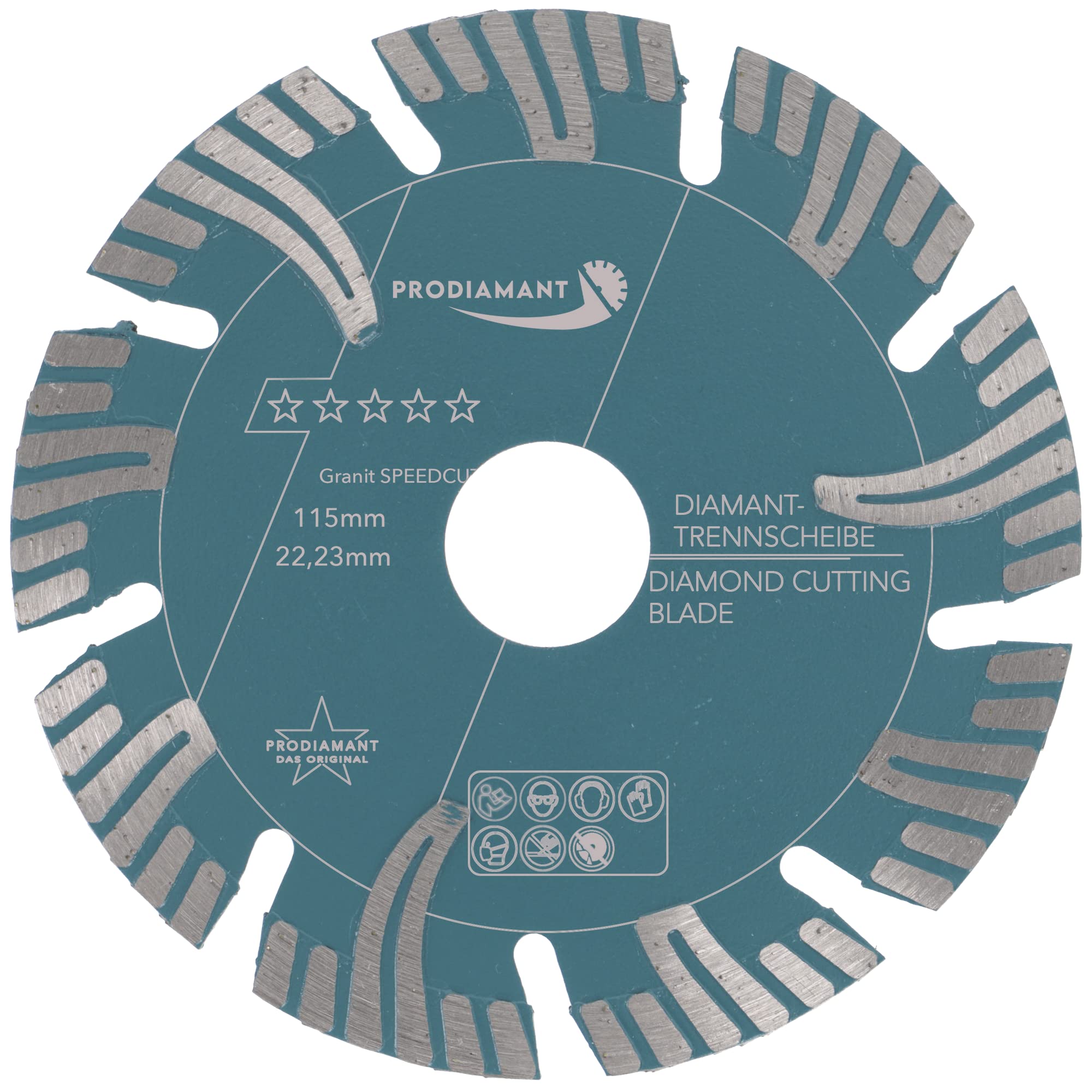 PRODIAMANT Professional Diamond Cutting Disc Granite Super Speed Cut 4 1/2" 115 mm x 22,2 mm Diamond Cutting Disc