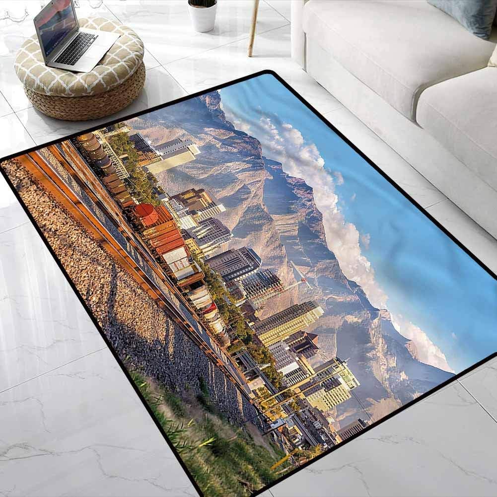 Rugs Landscape,Salt Lake City Utah USA Hand Woven Rug Contemporary Painting Art 5 x 7 Feet