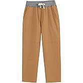 Boys School Uniform Jogger Pants Kids Stretch Drawstring Joggers with Pockets Toddler Pull-on Pants(2-12Years)