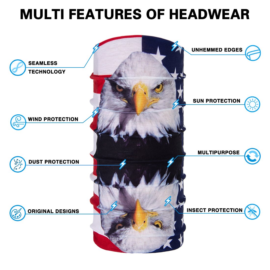 TUONROAD Schlauchtuch Baumwolle Multifunktionstuch Vielseitig Motorradmaske Gesichtsmaske SchweißBand Motorrad Schlauchtuch Herren