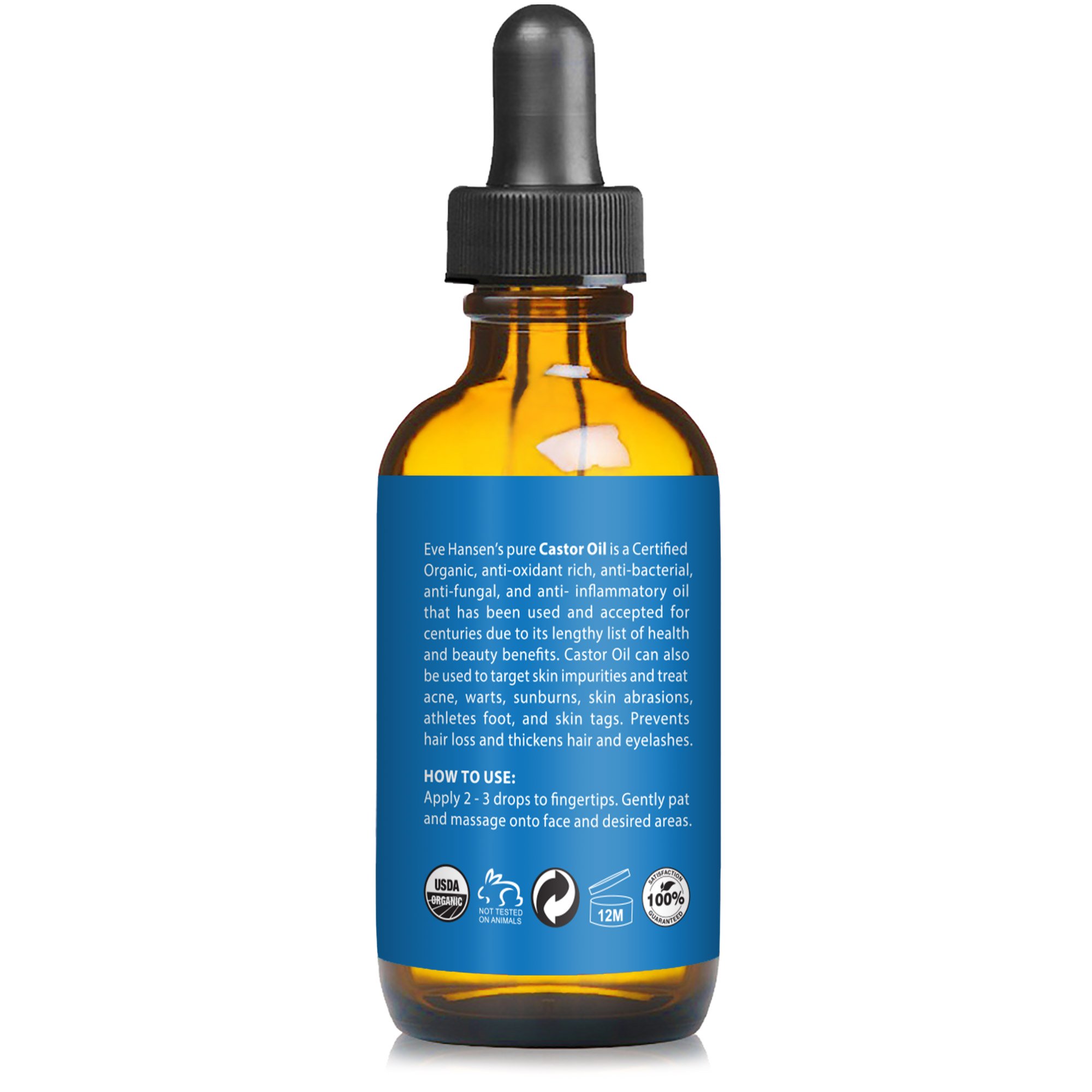 Organic Castor Oil USDA Certified Pure Carrier Oil for