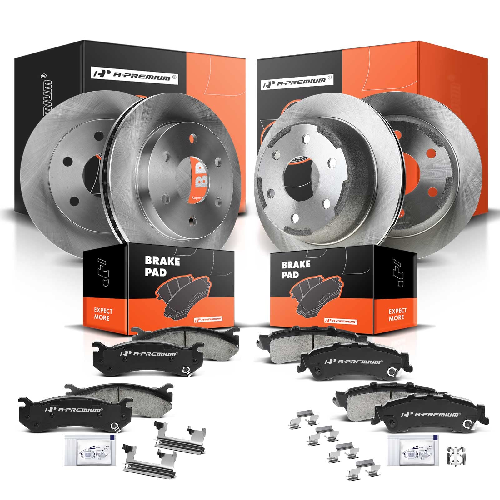 Photo 1 of A-Premium Front and Rear Vented Disc Brake Rotors + Ceramic Pads Kit Compatible with Select Chevy and GMC Models - Tahoe 2000-2001, Silverado 1500 1999-2006, Sierra 1500, Yukon, Astro, SAFARI, 12-PC