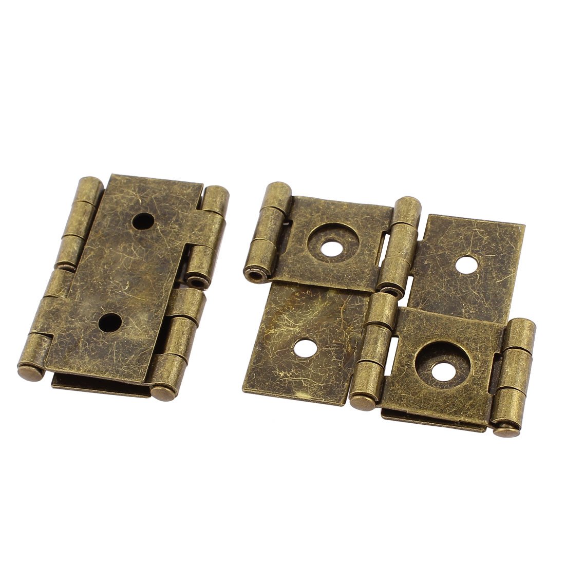 Sourcingmap 46mmx54mm Retro Style Double Acting Folding Screen Hinge Bronze Tone 2pcs