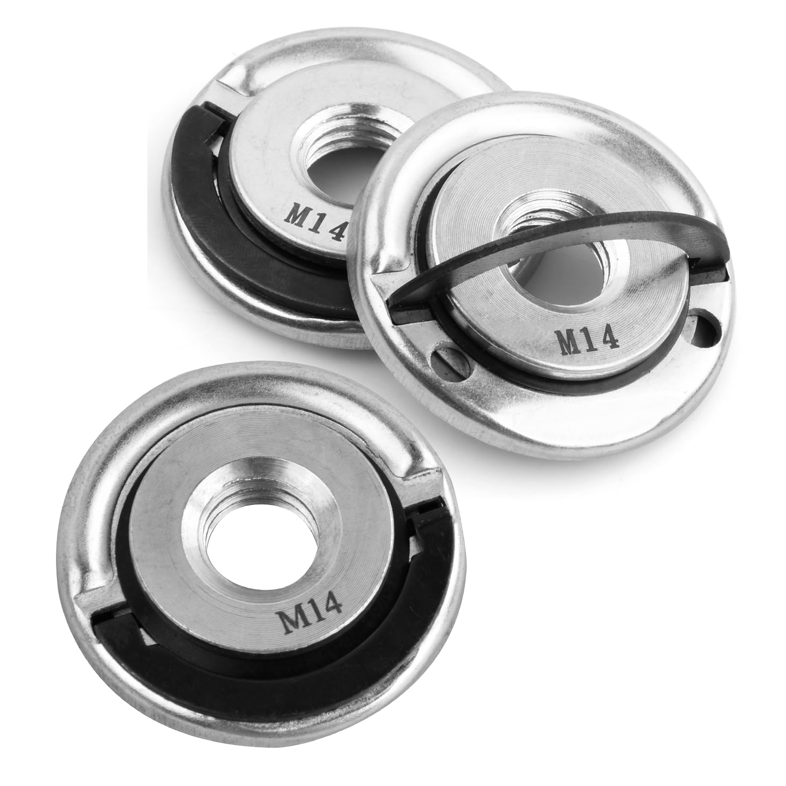 3Pcs Angle Grinder Quick Release Nut M14, M14 Thread Self-Locking Locking Plate Quick Clamping Release Flange Nut for Angle Grinder Fitting Part Replacing