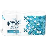 Amazon Brand - Presto! 313 Sheet Mega Roll Toilet Paper, Ultra-Soft, 12 Count (6 Packs of 2), 12 Family Mega Rolls Equivalent