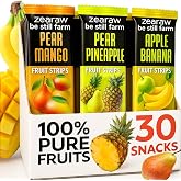 30 Fruit Leather Jerky Strips Variety Pack &mdash; Kids and Adults Healthy Snacks | Pear-Mango, Pear-Pineapple, Apple-Banana &mdash; Healthy Vegan Low-Carb Dried Fruit Snacks &mdash; Sugar Free Jerky Bars