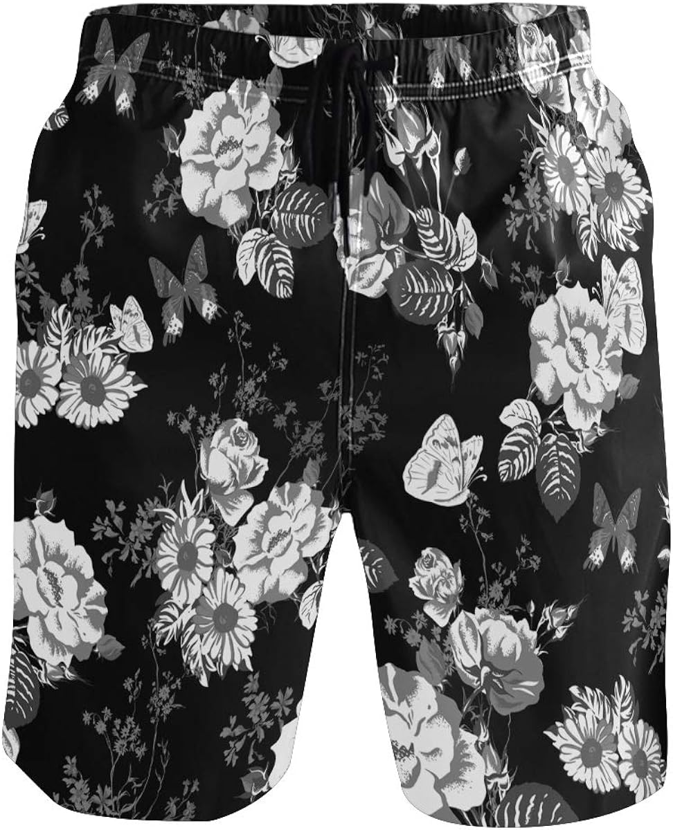 Black and white swim trunks Clearance