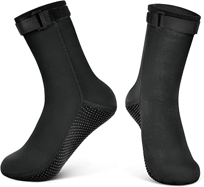 flintronic 3mm Neoprene Socks Wetsuit Diving Anti-Slip Fin Socks Black L