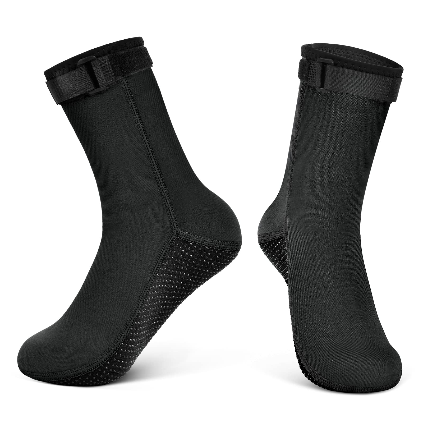 flintronic 3mm Neoprene Socks, Wetsuit Socks Diving Socks, Anti-slip Swimming Socks, Fin Socks for Women Men, Thermal Water Socks for Snorkeling Surfing Sailing Snorkeling Kayaking（Black, M