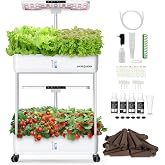 Ahopegarden Hydroponics Growing System Indoor Garden, 44 Pods Plant Herb Garden Germination Kit with LED Grow Light, 20L Double-Layer Large Capacity Hydrophonic Planter Grower for Vegetable Fruit