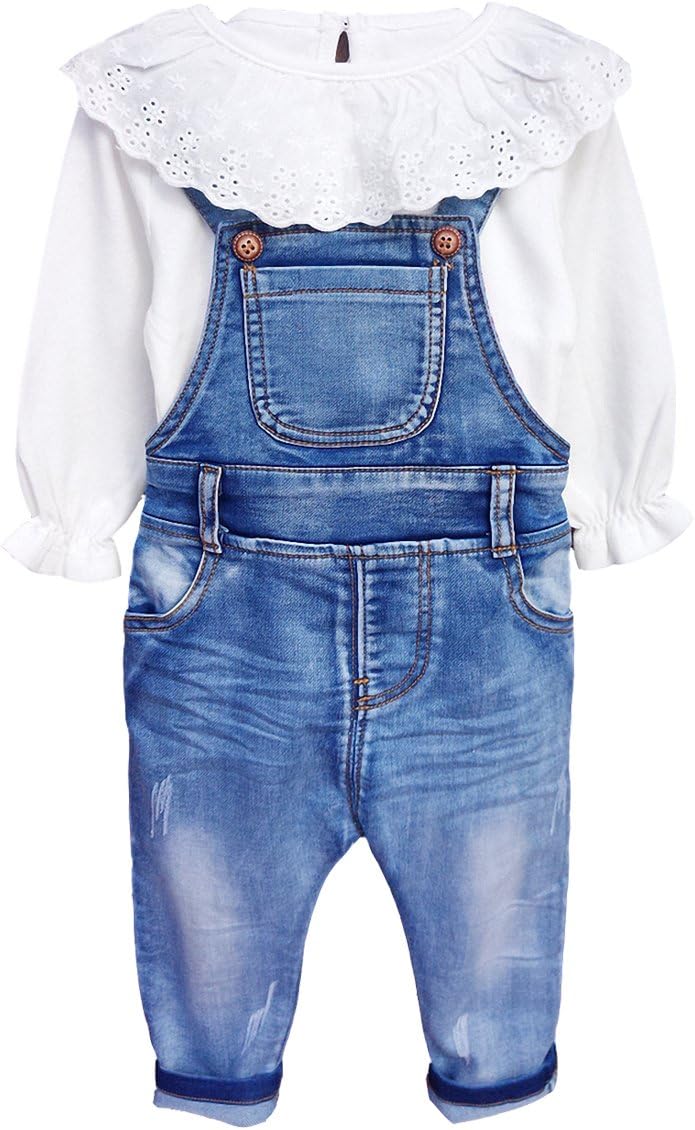 CHUMHEYBaby Pant Set,Toddler Overall Set,Little Girl Overall Shirt Cute Cartoon