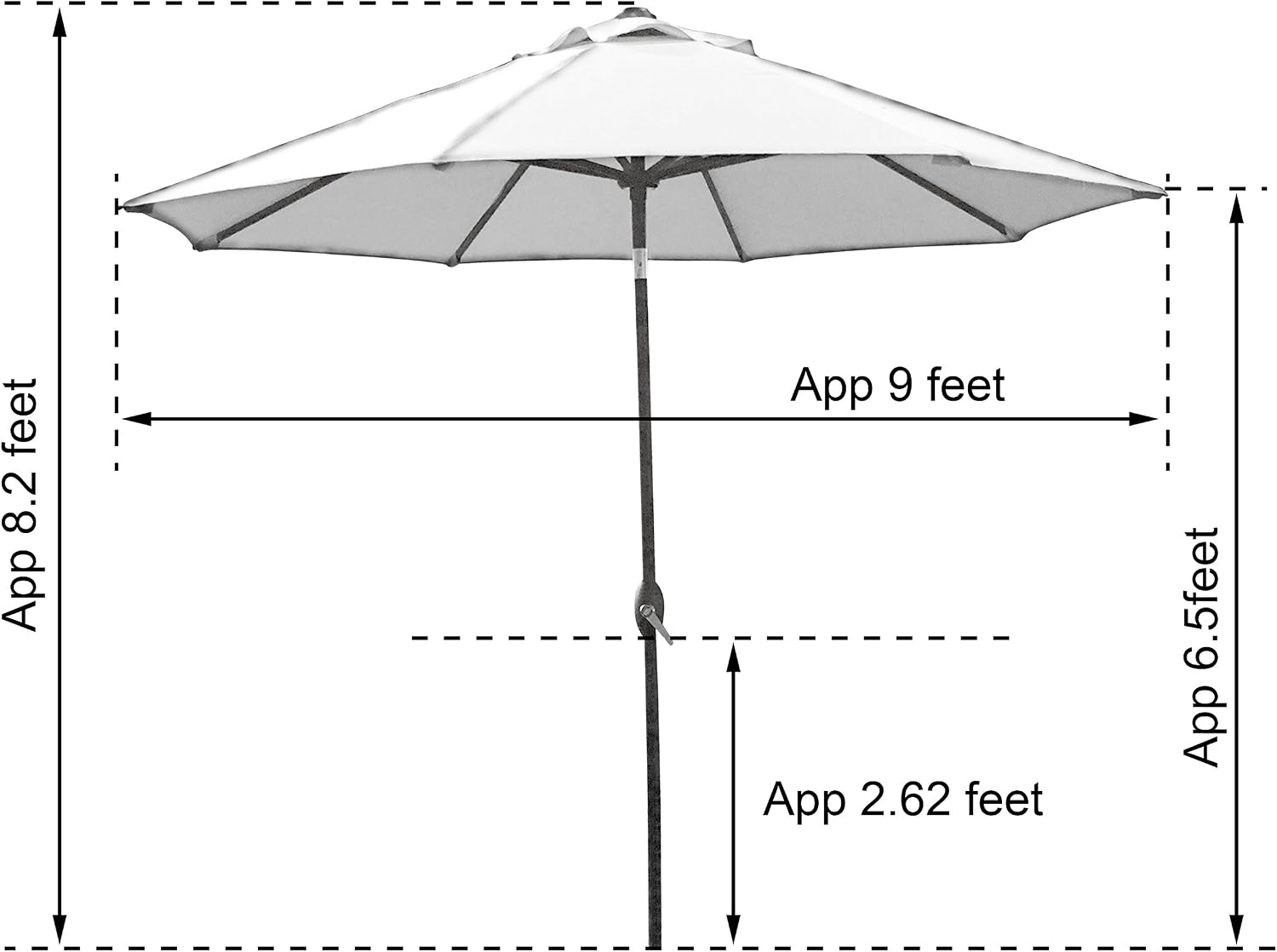 Amazon Com Abo Gear 9 Ft Outdoor Table Aluminum Patio Umbrella With Auto Tilt And Crank 8 Ribs Polyester Green Garden Outdoor