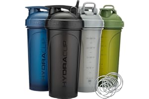 Hydra Cup OG [4 Pack] 28 oz Shaker Bottles for Protein Shakes, Shaker Cups with Ball Blender Whisk, Travel To Go, BPA Free (Multicolor, 4 Pack 28oz)