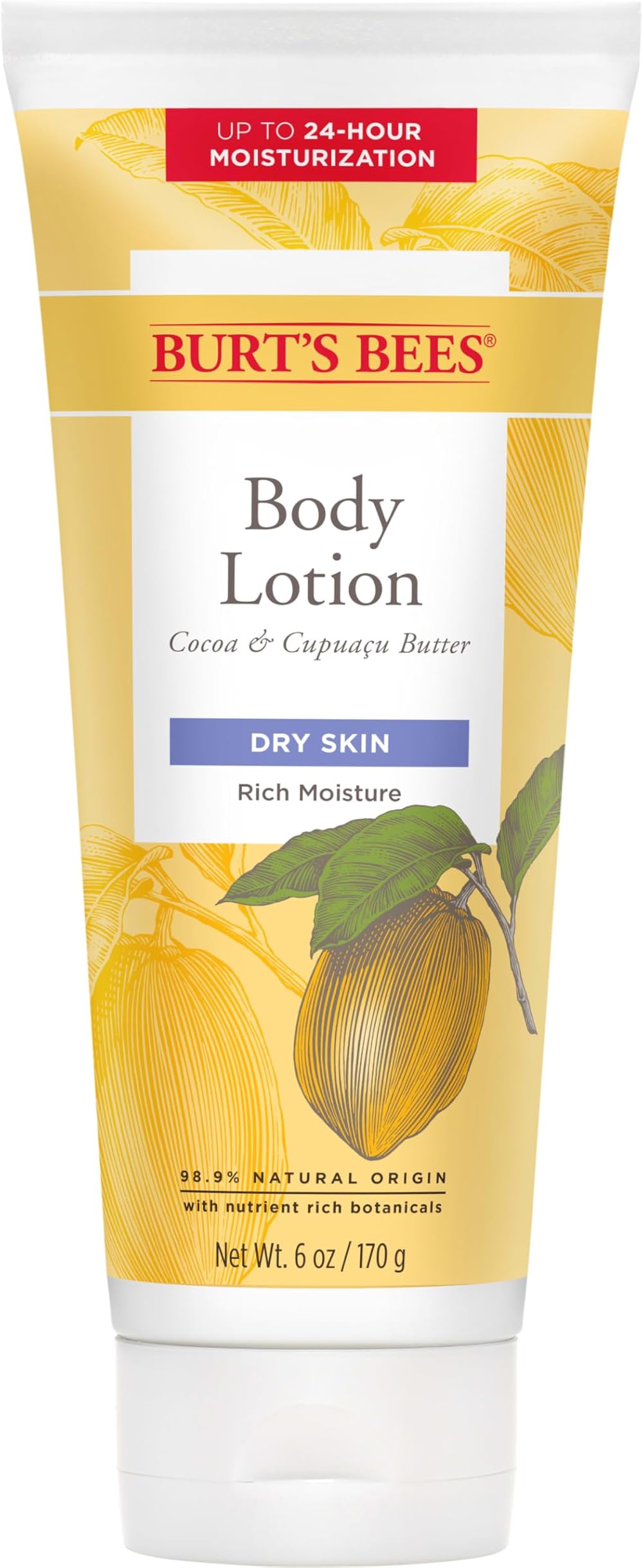 Burt's Bees Cocoa Cupuacu Butters Body Lotion Skin Moisturizer 6 oz