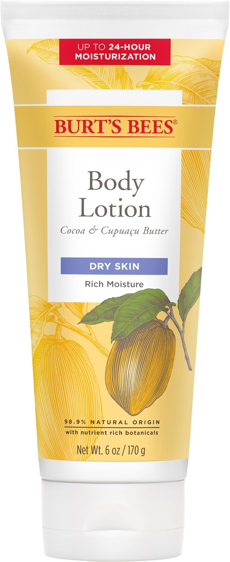 Burt's Bees Cocoa Cupuacu Butters Body Lotion Skin Moisturizer 6 oz
